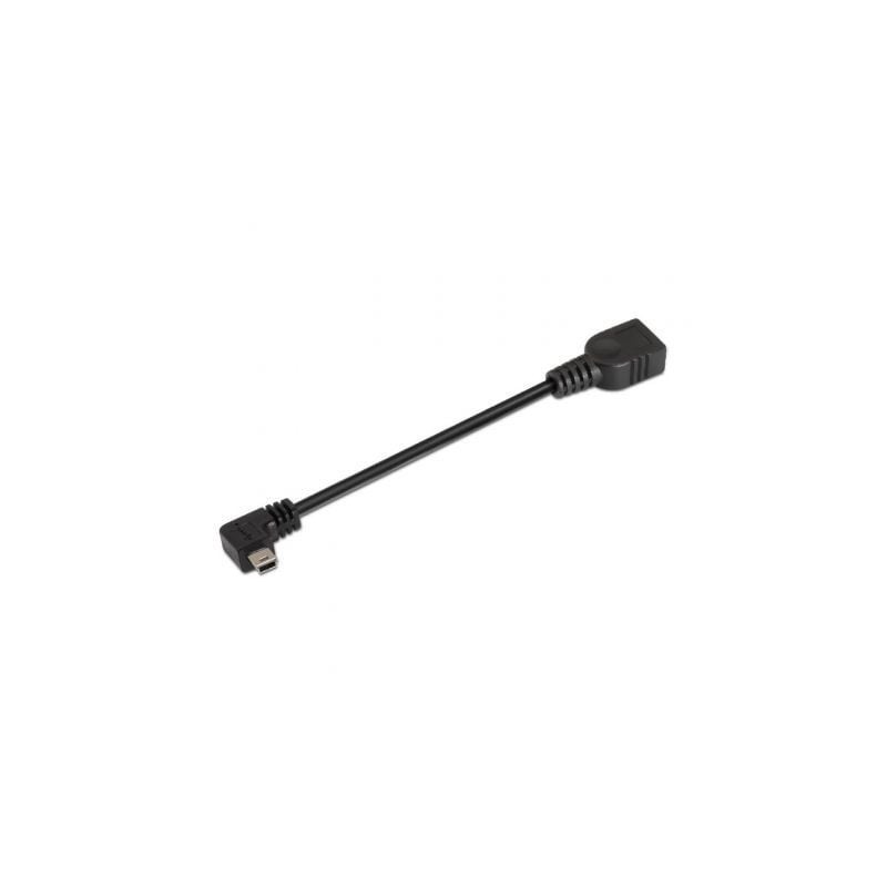 Cable USB 2.0 Aisens A101-0034- MiniUSB Macho - USB Hembra- Hasta 2.5W- 60Mbps- 15cm- Negro