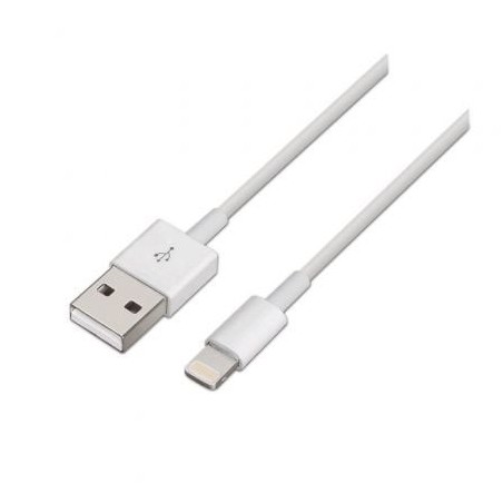 Cable USB 2.0 Lightning Aisens A102-0035- USB Macho - Lightning Macho- Hasta 2.5W- 60Mbps- 1m- Blanco
