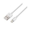 Cable USB 2.0 Lightning Aisens A102-0036- USB Macho - Lightning Macho- Hasta 2.5W- 60Mbps- 2m- Blanco
