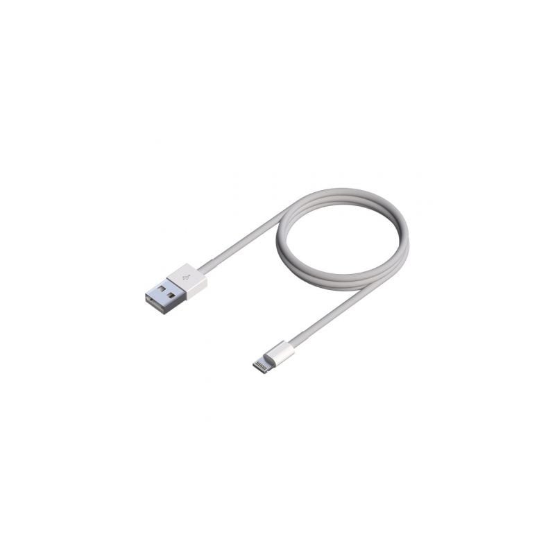 Cable USB 2.0 Lightning Aisens A102-0542- USB Macho - Lightning Macho- Hasta 2.5W- 60Mbps- 50cm- Blanco