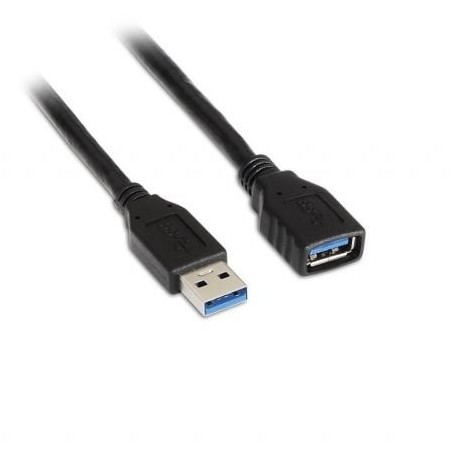 Cable Alargador USB 3.0 Aisens A105-0042- USB Macho - USB Hembra- Hasta 9W- 625Mbps- 2m- Negro