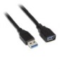 Cable Alargador USB 3.0 Aisens A105-0042- USB Macho - USB Hembra- Hasta 9W- 625Mbps- 2m- Negro