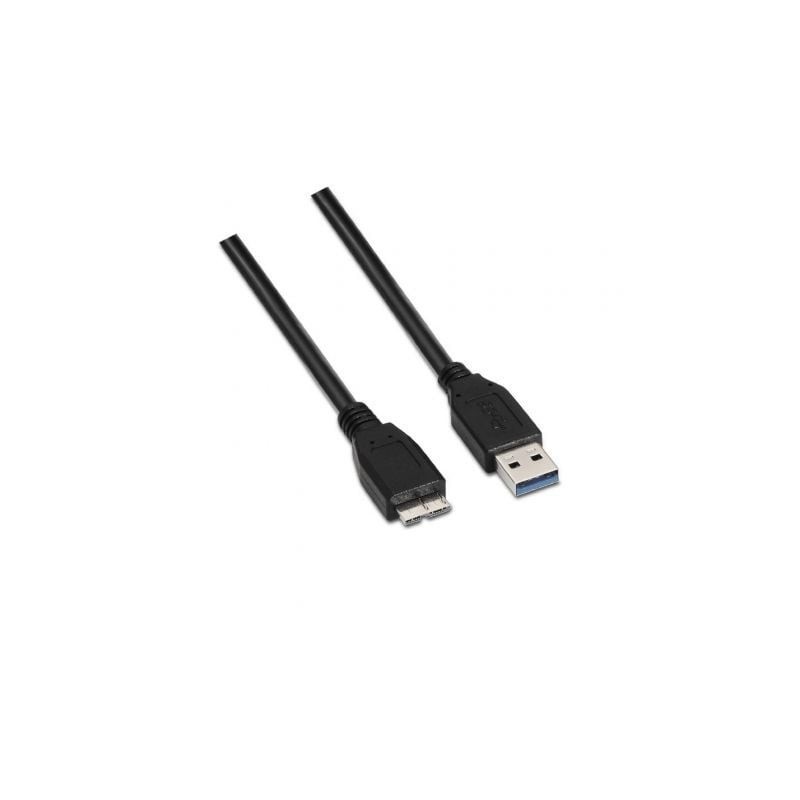 Cable USB 3.0 Aisens A105-0043- USB Macho - MicroUSB Macho- Hasta 9W- 625Mbps- 1m- Negro