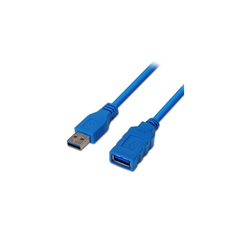 Cable Alargador USB 3.0 Aisens A105-0045- USB Macho - USB Hembra- Hasta 9W- 625Mbps- 1m - Azul