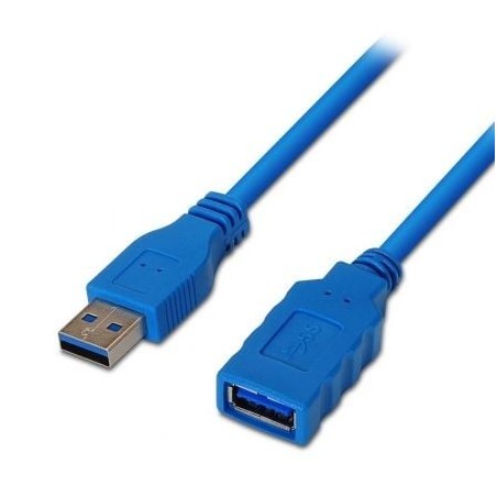 Cable Alargador USB 3.0 Aisens A105-0045- USB Macho - USB Hembra- Hasta 9W- 625Mbps- 1m - Azul