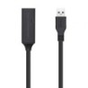 Cable Alargador USB 3.0 con Amplificador Aisens A105-0408- USB Macho - USB Hembra- Hasta 9W- 625Mbps- 10m- Negro