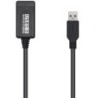 Cable Alargador USB 3.0 con Amplificador Aisens A105-0525- USB Macho - USB Hembra- Hasta 9W- 625Mbps- 5m- Negro