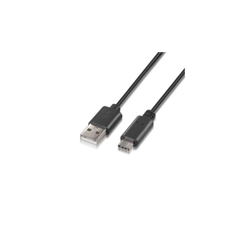 Cable USB 2.0 Tipo-C Aisens A107-0052- USB Tipo-C Macho - USB Macho- Hasta 9W- 625Mbps- 2m- Negro