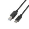 Cable USB 2.0  Impresora Aisens A107-0054- USB Tipo-C Macho - USB Tipo-B Macho- Hasta 9W- 625Mbps- 2m- Negro