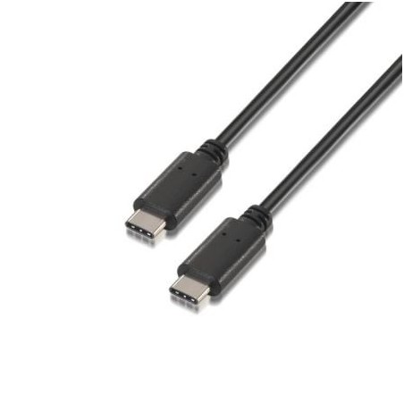 Cable USB 2.0 Tipo-C Aisens A107-0057- USB Tipo-C Macho - USB Tipo-C Macho- Hasta 9W- 625Mbps- 2m- Negro