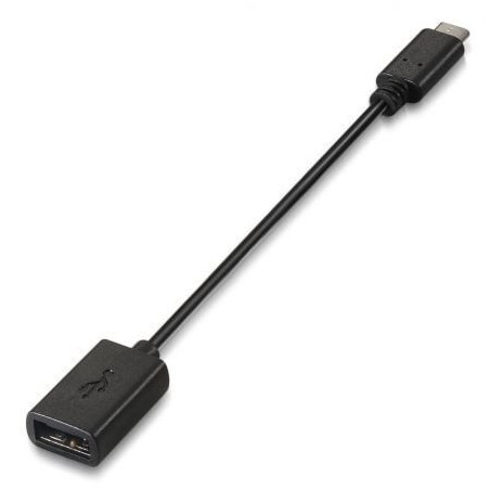 Cable USB 2.0 Aisens A107-0059- USB Tipo-C Macho - USB Hembra- Hasta 9W- 625Mbps- 15cm- Negro