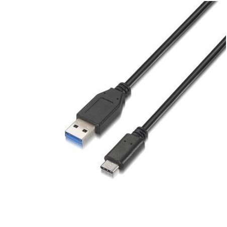 Cable USB 3.1 Tipo-C Aisens A107-0060- USB Tipo-C Macho - USB Macho- Hasta 27W- 625Mbps- 1m- Negro