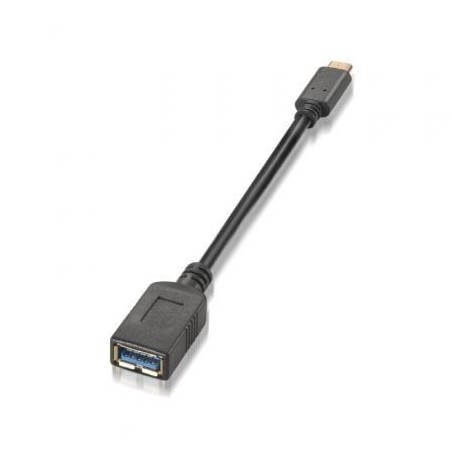 Cable USB 3.1 Tipo-C Aisens A107-0062- USB Tipo-C Macho - USB Hembra- Hasta 27W- 625Mbps- 15cm- Negro