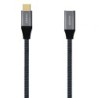 Cable Alargador USB 3.2 Tipo-C Aisens A107-0635 20GBPS 5A 100W- USB Tipo-C Macho - USB Tipo-C Hembra- Hasta 100W- 2500Mbps- 1