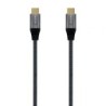 Cable USB 3.2 Tipo-C Aisens A107-0671 20GBPS 100W- USB Tipo-C Macho - USB Tipo-C Macho- Hasta 100W- 2500Mbps- 1m- Gris