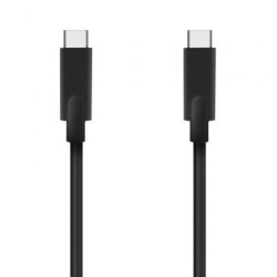 Cable USB 3.2 Tipo-C Aisens A107-0707 5GBPS 3A 60W- USB Tipo-C Macho - USB Tipo-C Macho- Hasta 60W- 625Mbps- 5m- Negro
