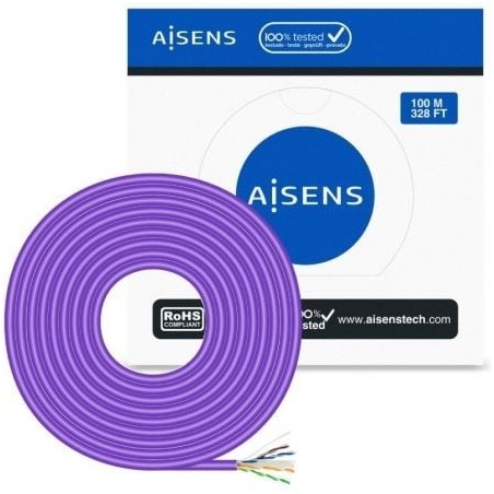 Bobina de Cable RJ45 AWG23 UTP Aisens A135-0747 Cat.6- LSZH- 100m- Violeta