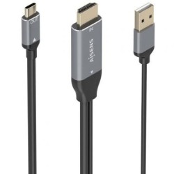 Cable Conversor Aisens A109-0871- HDMI Macho- USB Macho - USB Tipo-C Macho- 1.8m- Negro