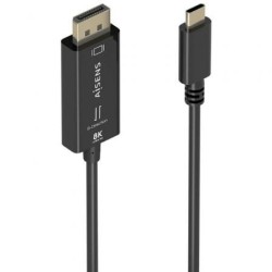 Cable Conversor Aisens A109-0879- USB Tipo-C Macho - DisplayPort Macho- 1.8m- Negro