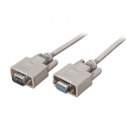 Cable Serie RS232 Aisens A112-0065- DB9 Macho - DB9 Hembra- Hasta 0.15W- 1.6Mbps- 1.8m- Beige
