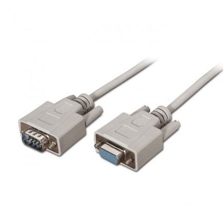 Cable Serie RS232 Aisens A112-0065- DB9 Macho - DB9 Hembra- Hasta 0.15W- 1.6Mbps- 1.8m- Beige