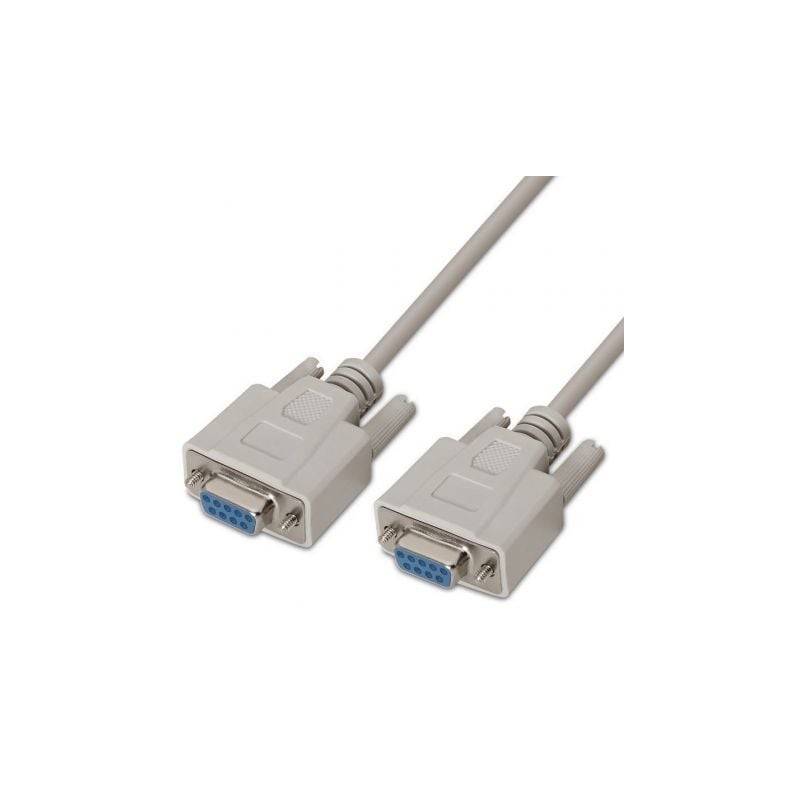 Cable Serie RS232 Aisens A112-0066- DB9 Hembra - DB9 Hembra- Hasta 0.15W- 1.6Mbps- 1.8m- Beige