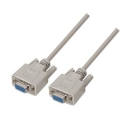 Cable Serie NULL Modem Aisens A112-0067- DB9 Hembra - DB9 Hembra- Hasta 0.15W- 1.6Mbps- 1.8m- Beige