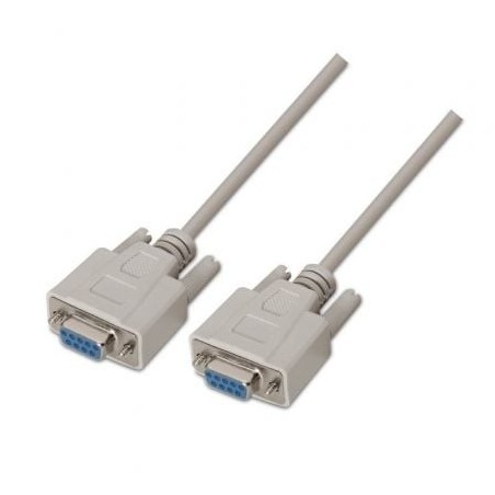 Cable Serie NULL Modem Aisens A112-0067- DB9 Hembra - DB9 Hembra- Hasta 0.15W- 1.6Mbps- 1.8m- Beige