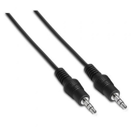Cable Estéreo Aisens A128-0141- Jack 3.5 Macho - Jack 3.5 Macho- Hasta 0.1W- 30cm- Negro