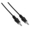 Cable Estéreo Aisens A128-0141- Jack 3.5 Macho - Jack 3.5 Macho- Hasta 0.1W- 30cm- Negro