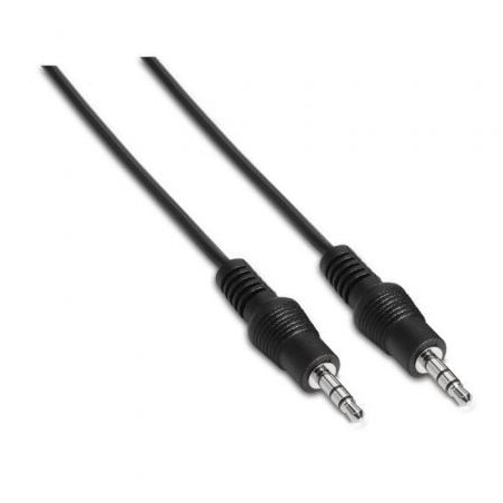 Cable Estéreo Aisens A128-0142- Jack 3.5 Macho - Jack 3.5 Macho- Hasta 0.1W- 1.5m- Negro