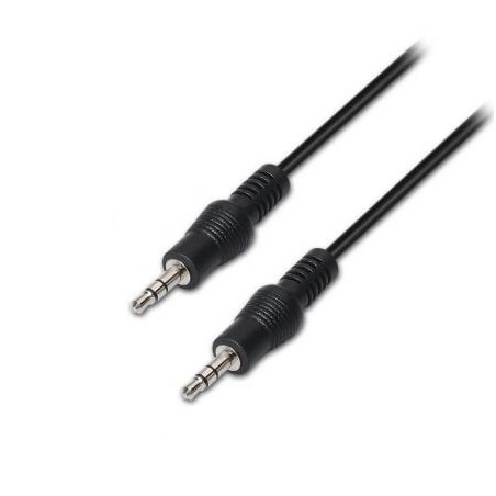 Cable Estéreo Aisens A128-0143- Jack 3.5 Macho - Jack 3.5 Macho- Hasta 0.1W- 3m- Negro