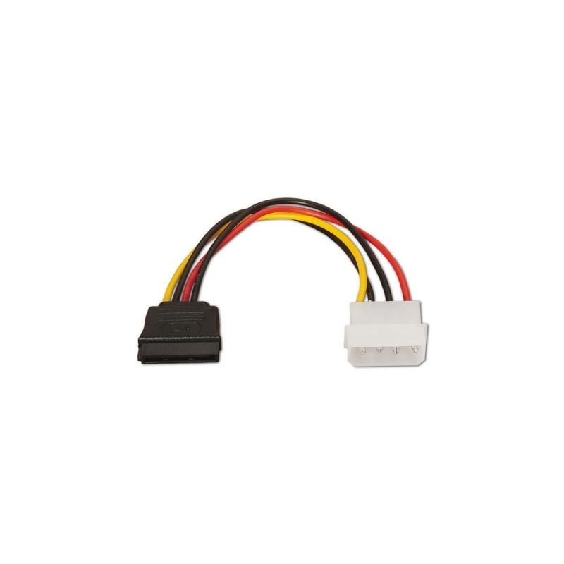 Cable Alimentación SATA Aisens A131-0158- Molex 4 PIN Macho - SATA Hembra- Hasta 54W- 16cm