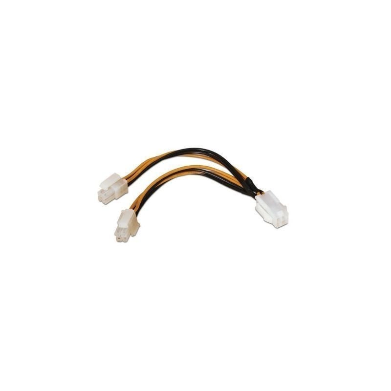 Cable Alimentación para Microprocesador Aisens A131-0166- Molex 4+4 PIN Macho - Molex 4 PIN Hembra- Hasta 54W- 15cm