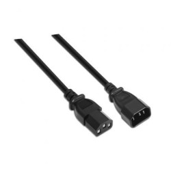 Cable Alargador de Alimentación CPU Aisens A132-0171- IEC C13 Hembra - IEC C14 Macho- Hasta 1500W- 1.5m- Negro