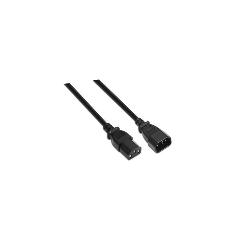 Cable Alargador de Alimentación CPU Aisens A132-0171- IEC C13 Hembra - IEC C14 Macho- Hasta 1500W- 1.5m- Negro