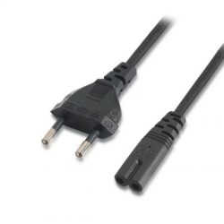 Cable Alimentación Forma 8 Aisens A132-0173- CEE7-16 Macho - C7 Hembra- Hasta 1500W- 1.5m- Negro