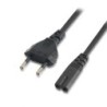 Cable Alimentación Forma 8 Aisens A132-0173- CEE7-16 Macho - C7 Hembra- Hasta 1500W- 1.5m- Negro