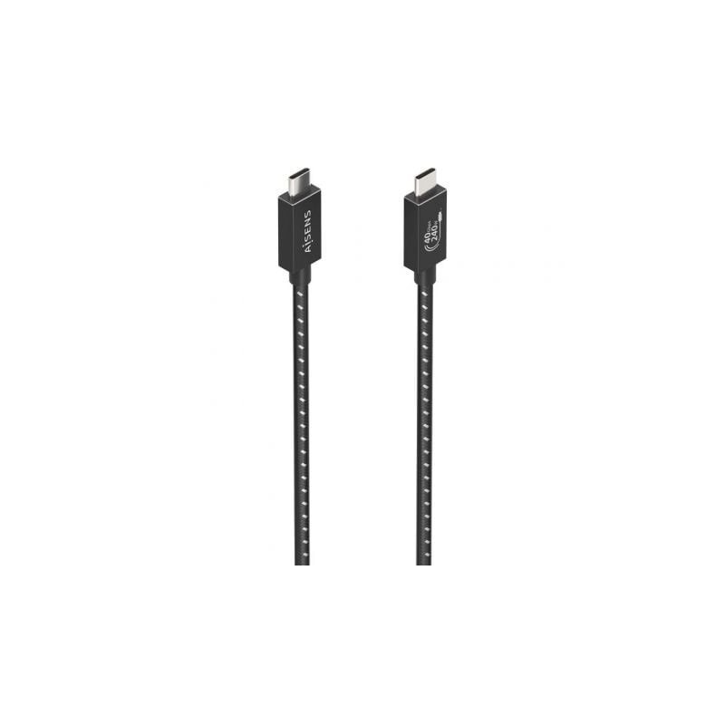 Cable USB 4.0 Tipo-C Aisens A156-0866- USB Tipo-C Macho - USB Tipo-C Macho- Hasta 240W- 40Gbps- 50cm- Gris