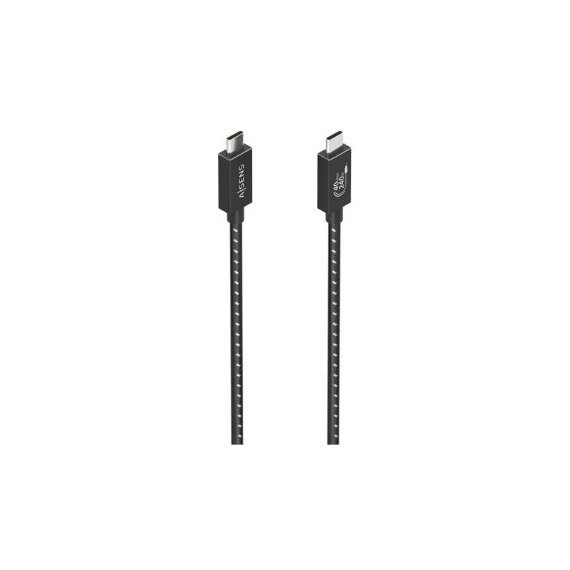 Cable USB 4.0 Tipo-C Aisens A156-0868- USB Tipo-C Macho - USB Tipo-C Macho- Hasta 240W- 40Gbps- 1.5m- Gris