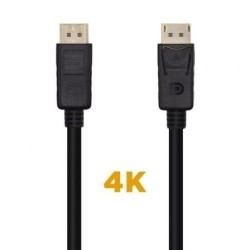 Cable DisplayPort 1.2 4K Aisens A124-0455- DisplayPort Macho - DisplayPort Macho- 1m- Negro