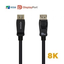 Cable DisplayPort 1.4 8K Aisens A149-0431- DisplayPort Macho - DisplayPort Macho- 1m- Certificado- Negro