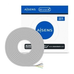 Bobina de Cable RJ45 UTP AWG23 CCA (Aleación) Aisens A135-0660 Cat.6- 100m- Gris