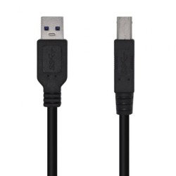 Cable USB 3.0 Impresora Aisens A105-0444- USB Tipo-B Macho - USB Macho- 2m- Negro