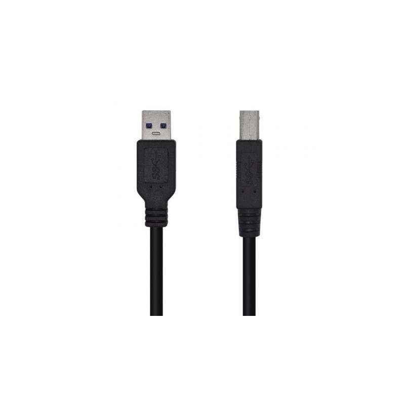 Cable USB 3.0 Impresora Aisens A105-0445- USB Tipo-B Macho - USB Macho- 3m- Negro