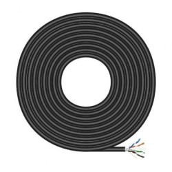 Bobina de Cable RJ45 para Exteriores FTP AWG24 Aisens A135-0673 Cat.6- 100m- Impermeable- Negro