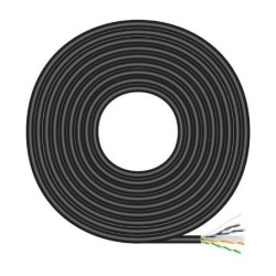 Bobina de Cable RJ45 para Exteriores UTP AWG23 Aisens A135-0675 Cat.6- 100m- Impermeable- Negro