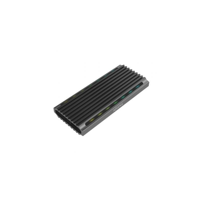 Caja Externa para Disco SSD M.2 SATA-NVMe Aisens ASM2-RGB011GR- USB 3.2 Gen2- Sin Tornillos