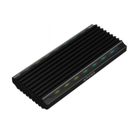 Caja Externa para Disco SSD M.2 SATA-NVMe Aisens ASM2-RGB012B- USB 3.2- Sin tornillos