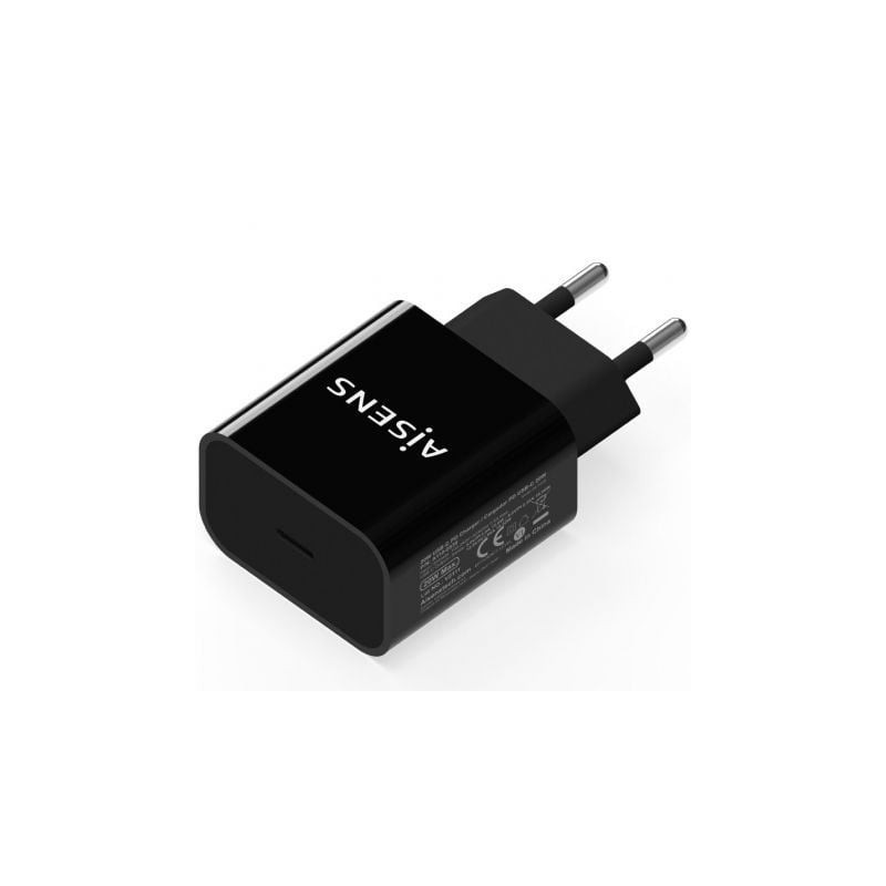 Cargador de Pared Aisens A110-0538- 1xUSB Tipo-C PD3.0- 20W- Negro